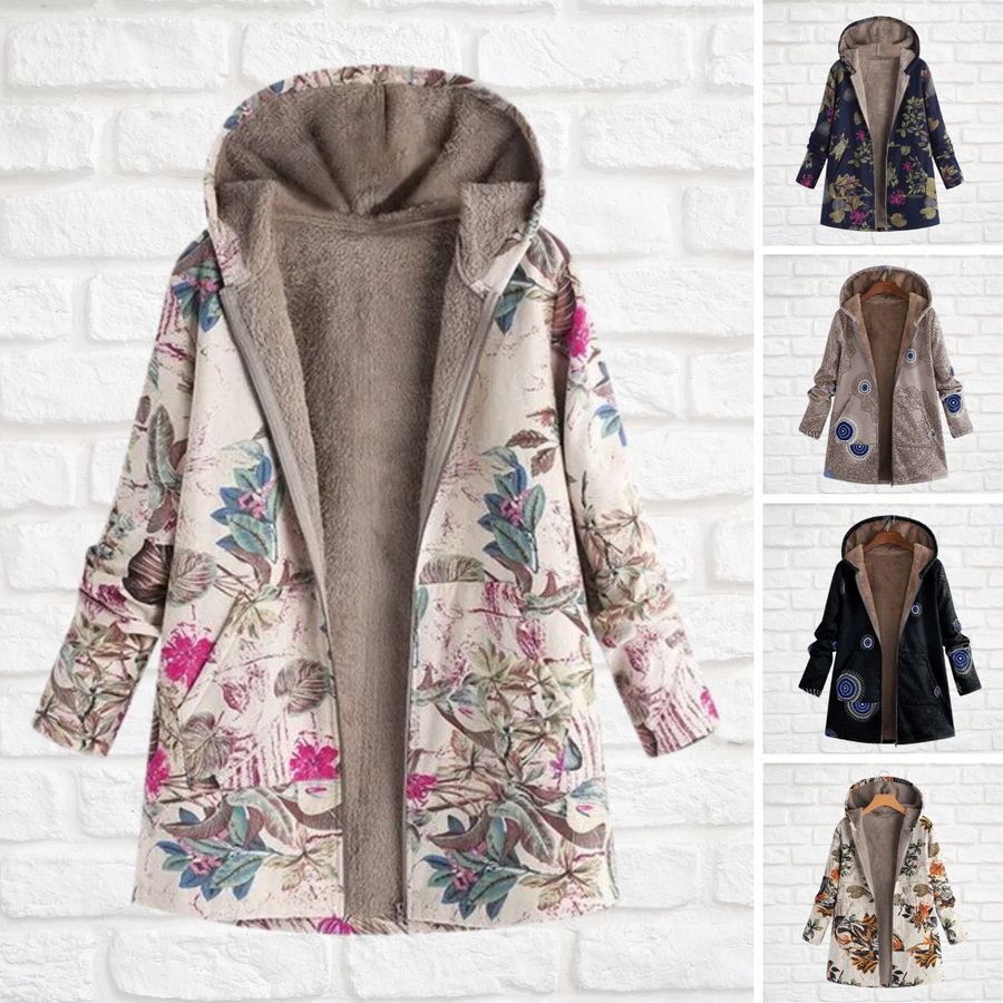 Women's Printed Hooded Long Sleeve Jacket — View 1