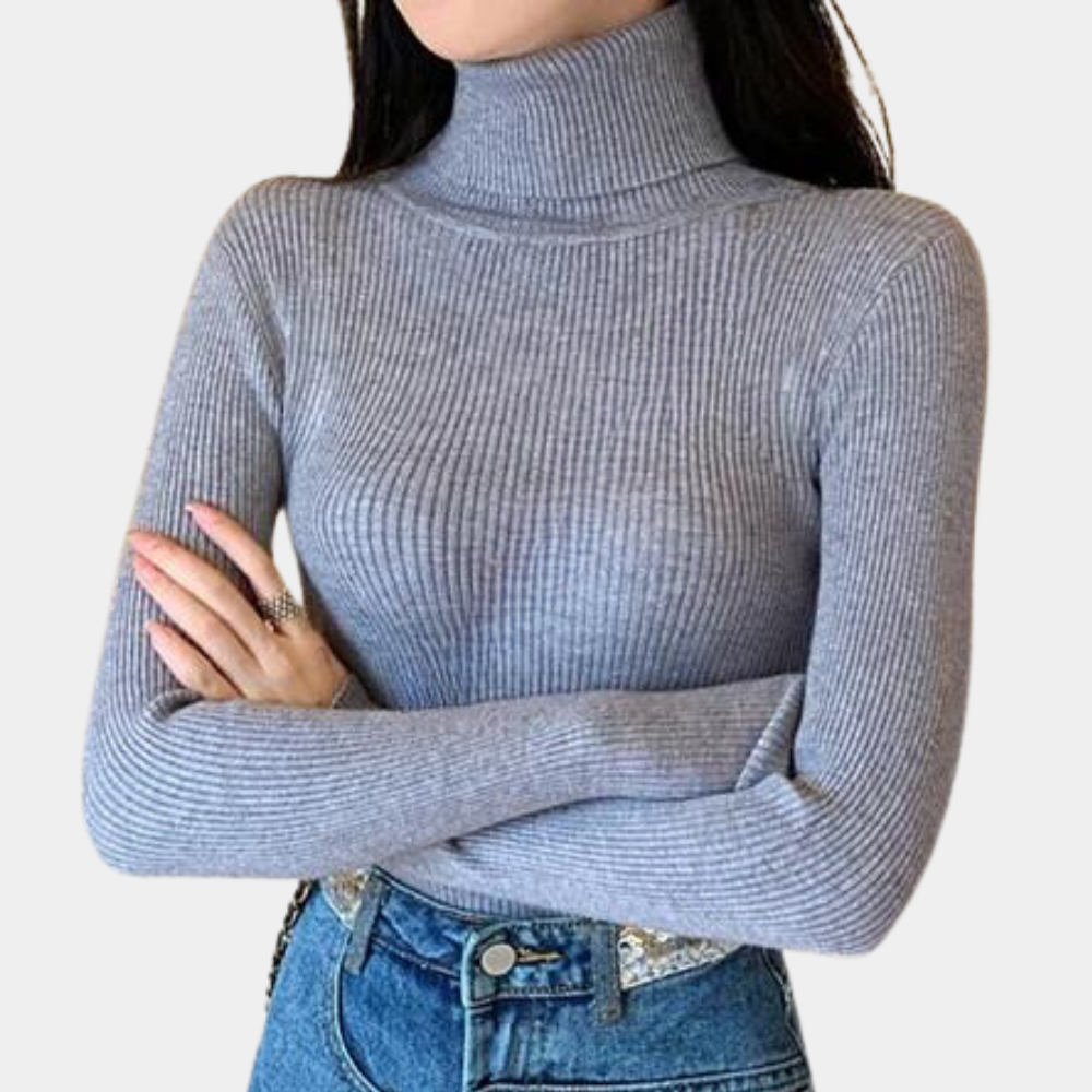 Women's Ribbed Turtleneck Sweater — View 6