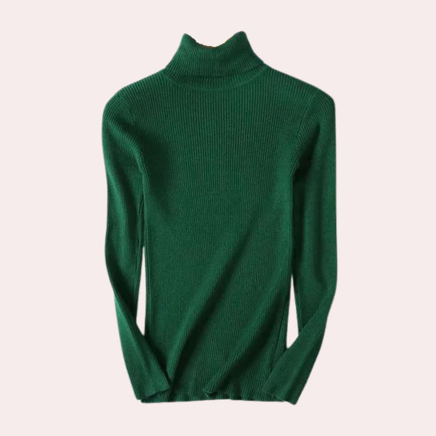 Women's Ribbed Turtleneck Sweater — View 2
