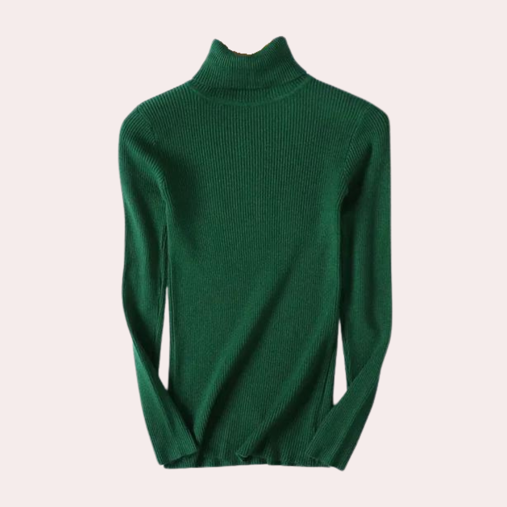 Women's Ribbed Turtleneck Sweater — View 2