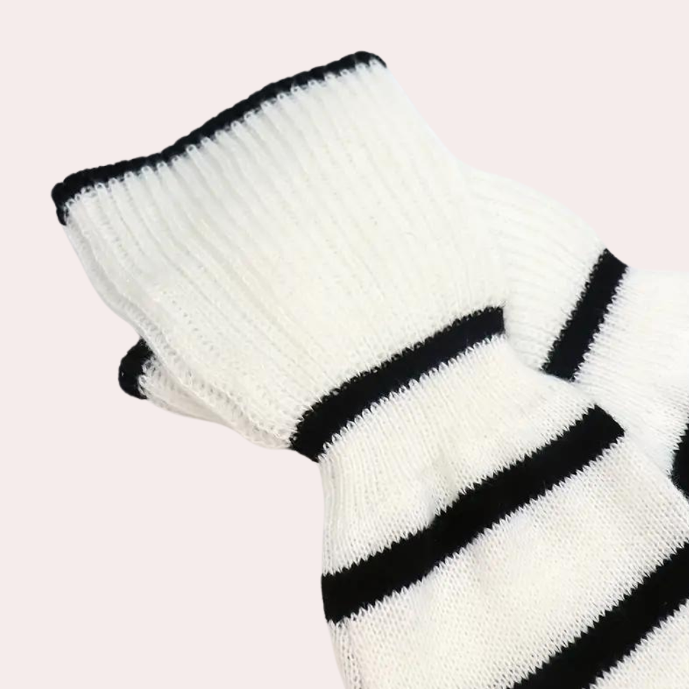 Women's Striped Turtleneck Sweater — View 4
