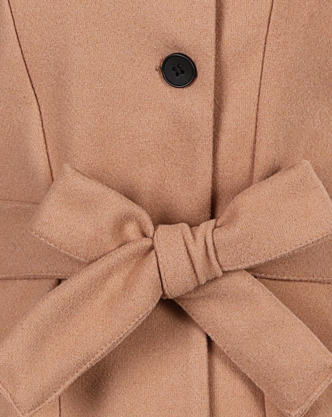 Women's Button Detail Belted Longline Coat — View 8