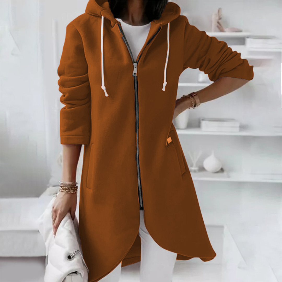 Women's Zip Front Longline Hoodie — View 5