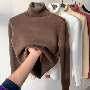 Women's Cashmere Oversized Turtleneck Sweater — View 9