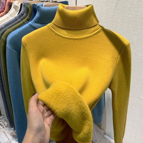 Women's Cashmere Oversized Turtleneck Sweater — View 8