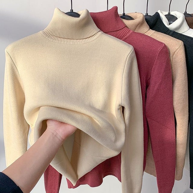 Women's Cashmere Oversized Turtleneck Sweater — View 5