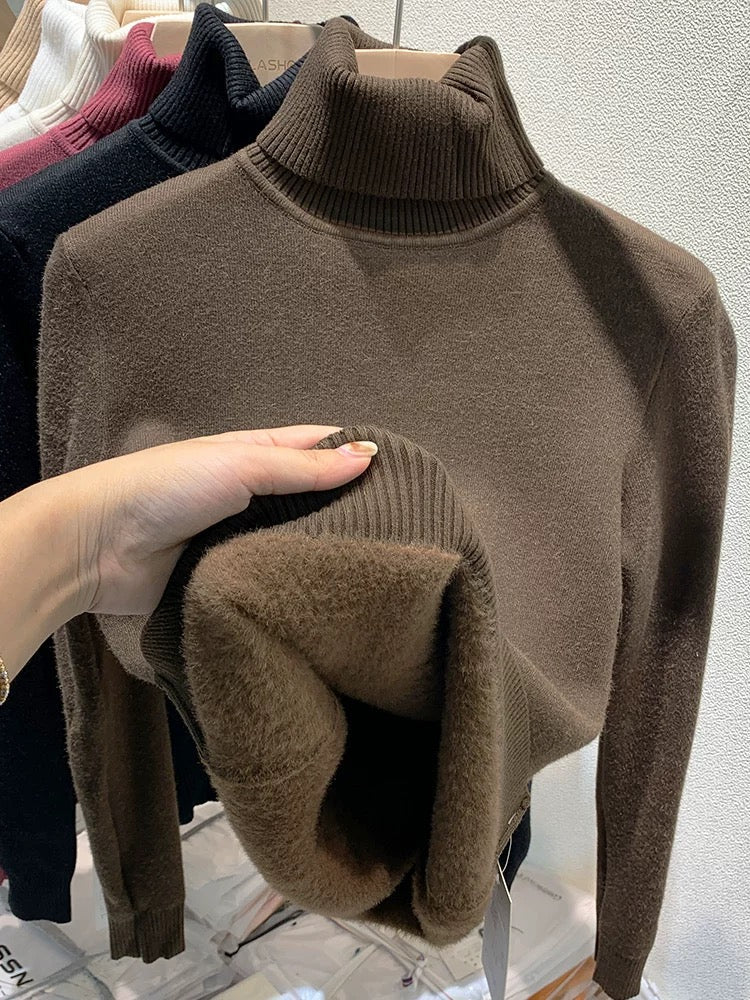 Women's Cashmere Oversized Turtleneck Sweater — View 1