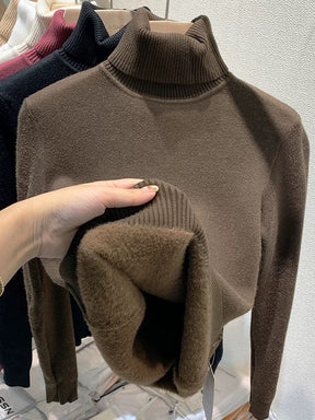 Women's Cashmere Oversized Turtleneck Sweater — View 1