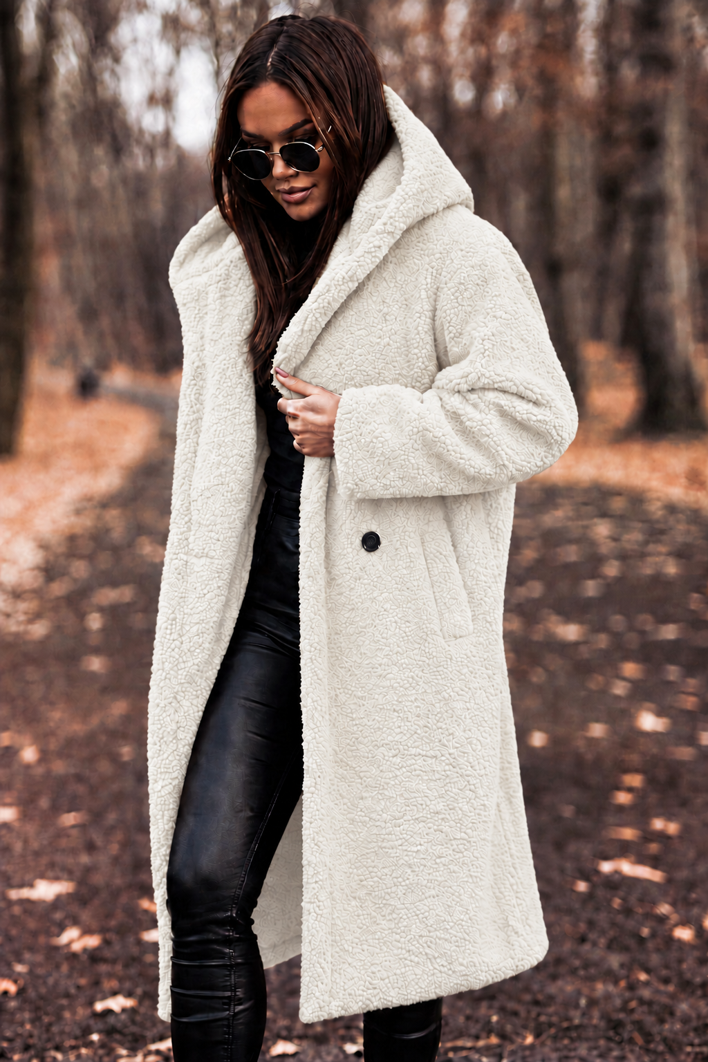 Women's Hooded Teddy Coat — View 14