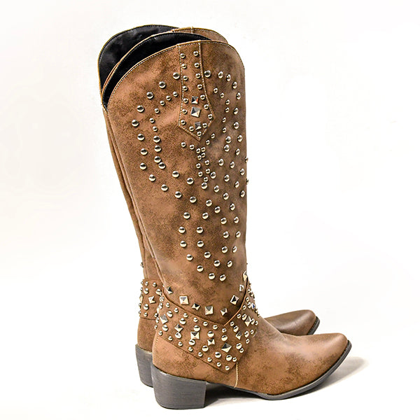 Women's Studded Knee High Boots — View 8