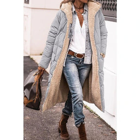 Women's Hooded Reversible Longline Puffer Coat — View 3