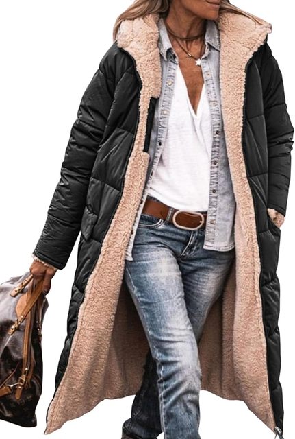Women's Reversible Longline Puffer Coat — View 4