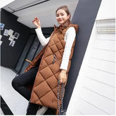 Women's Hooded Longline Sleeveless Puffer Vest — View 3