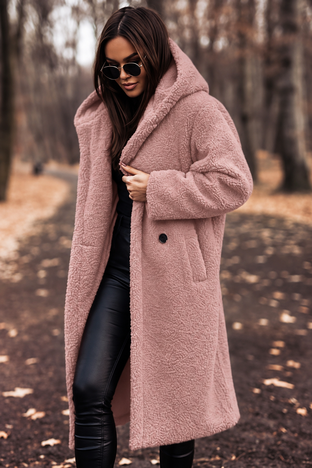 Women's Hooded Teddy Coat — View 11
