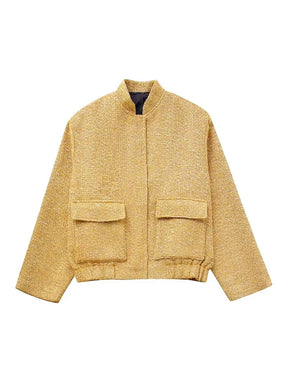 Women's Relaxed Fit Sequin Detail Bomber Jacket — View 2