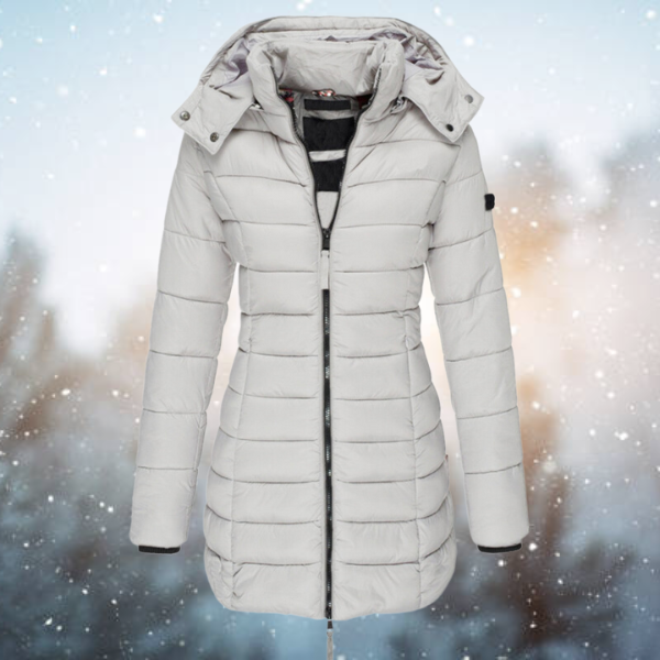 Women's Long Hooded Quilted Jacket | Nicole in Yellow - Juana Fashion
