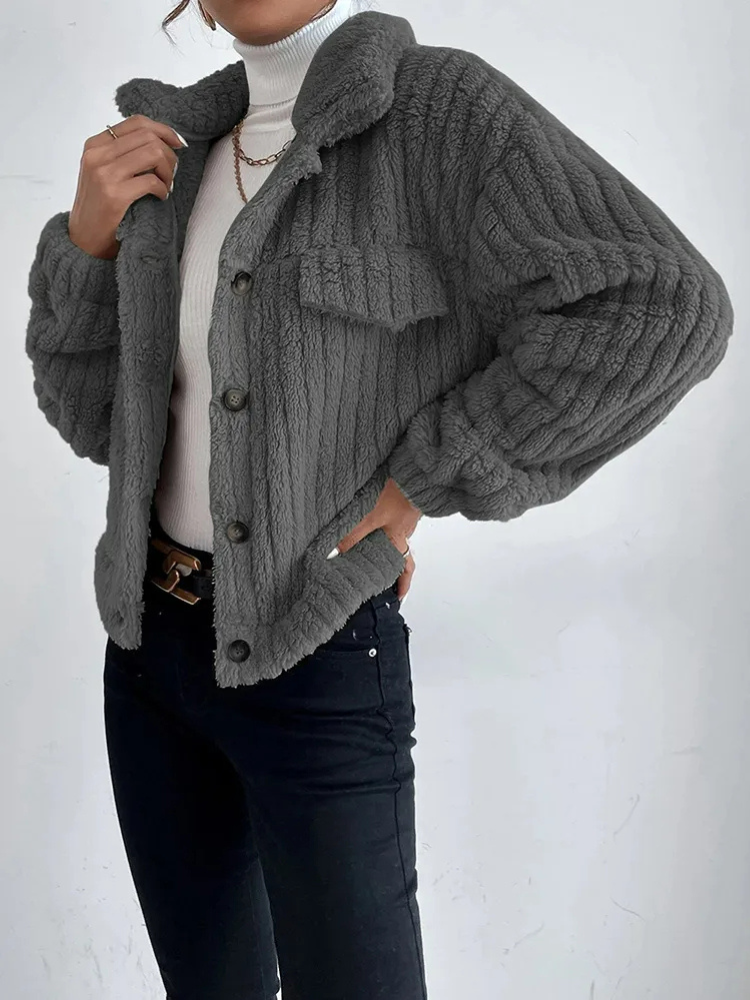 Women's Short Faux Fur Jacket — View 1