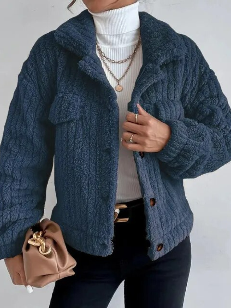 Women's Short Faux Fur Jacket — View 3