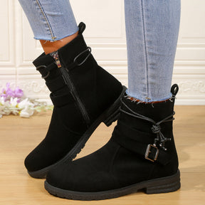 Women's Buckle Belted Boots — View 6