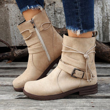 Women's Buckle Belted Boots — View 5