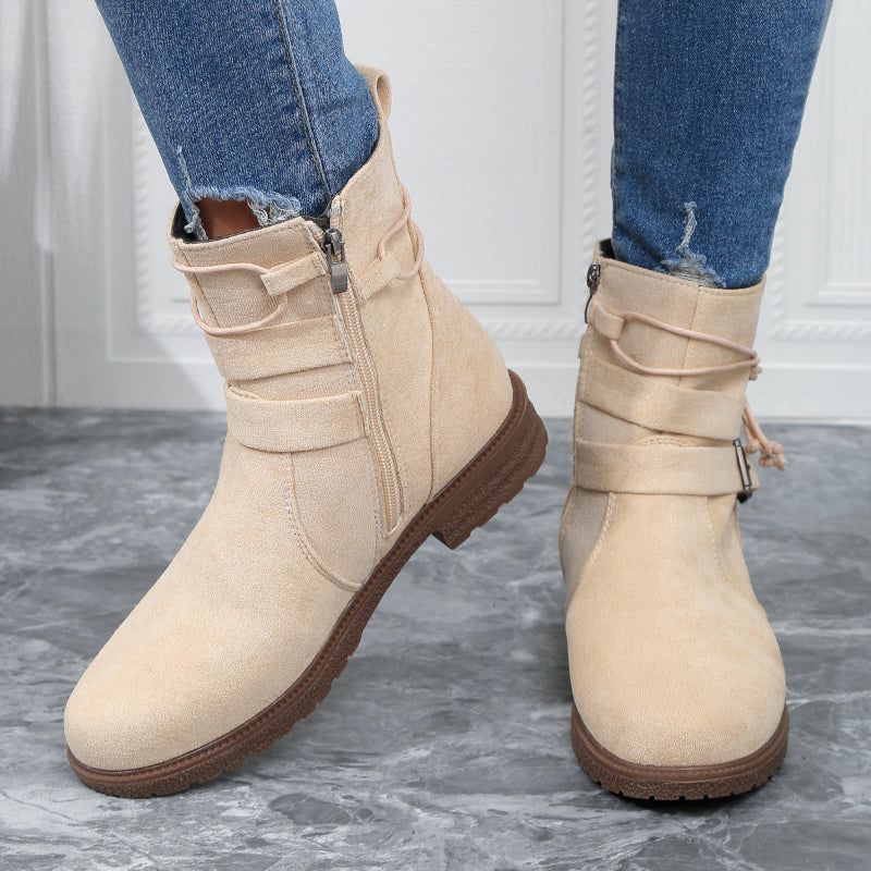 Women's Buckle Belted Boots — View 1
