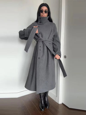 Women's Belted Winter Trench Coat | Kerstin - Juana Fashion