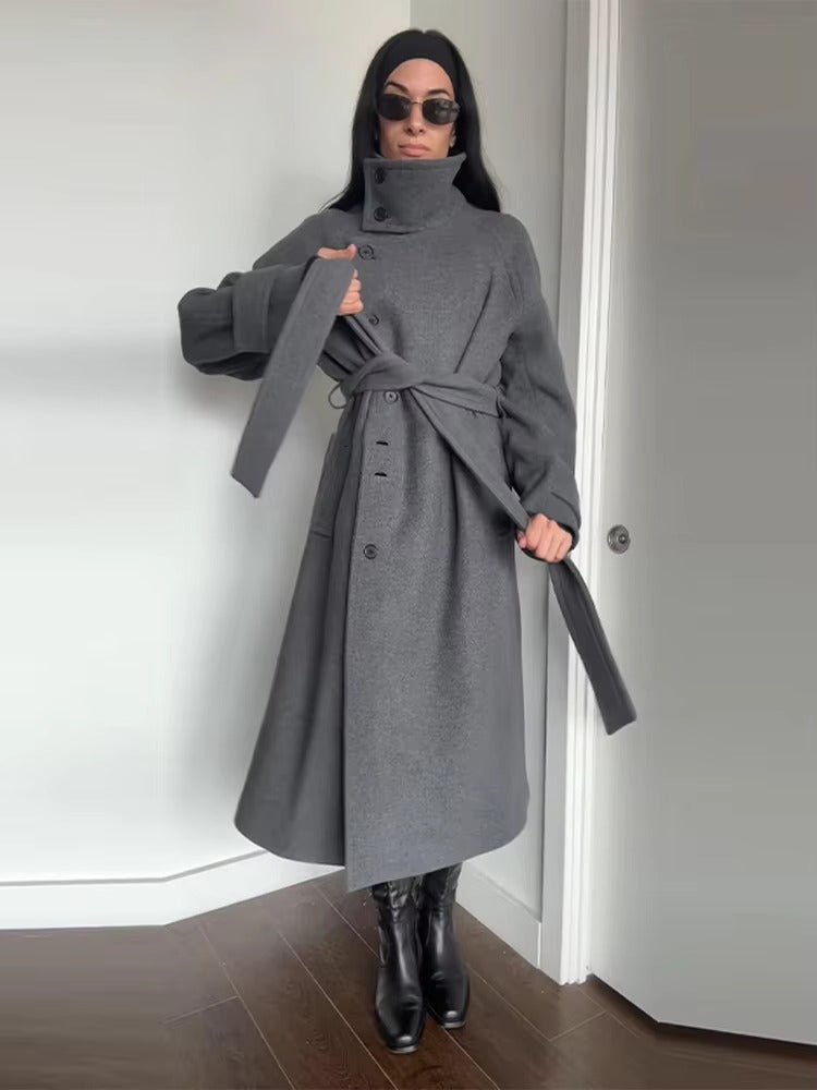 Women's Belted Winter Trench Coat | Kerstin - Juana Fashion