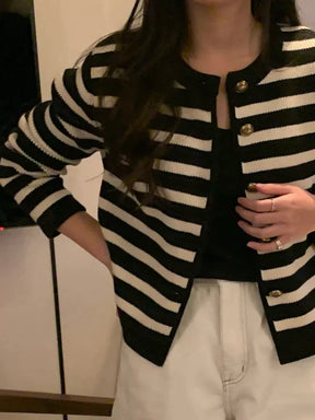 Women's Striped Long Sleeve Jacket — View 3