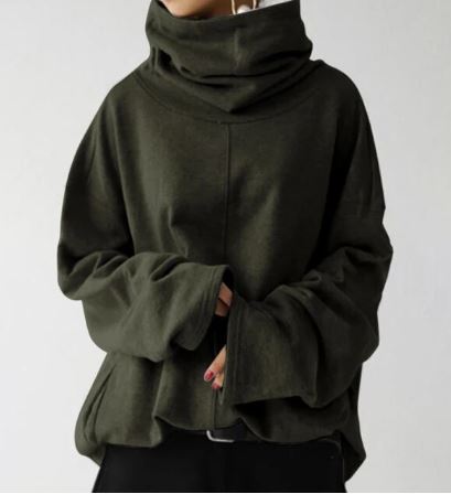 Women's Hooded Turtleneck Sweater — View 1