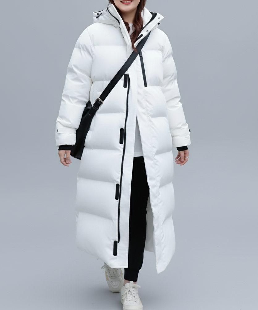 Women's Hooded Longline Puffer Coat — View 5