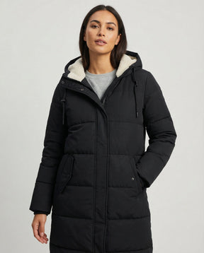 Women's Hooded Longline Puffer Coat — View 2