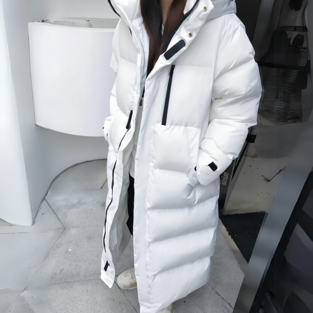 Women's Hooded Longline Puffer Coat — View 7