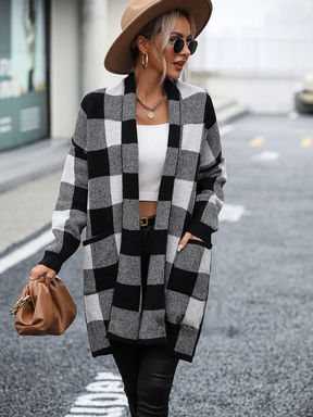 Women's Plaid Longline Cardigan — View 10