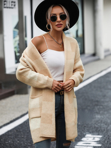 Women's Plaid Longline Cardigan — View 7