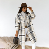 Women's Plaid Longline Coat — View 2