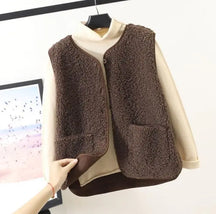 Women's Winter Vest | Andrea in Dark Khaki - Juana Fashion