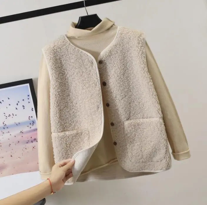 Women's Winter Vest | Andrea in Dark Khaki - Juana Fashion