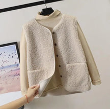 Women's Winter Vest | Andrea in Dark Khaki - Juana Fashion