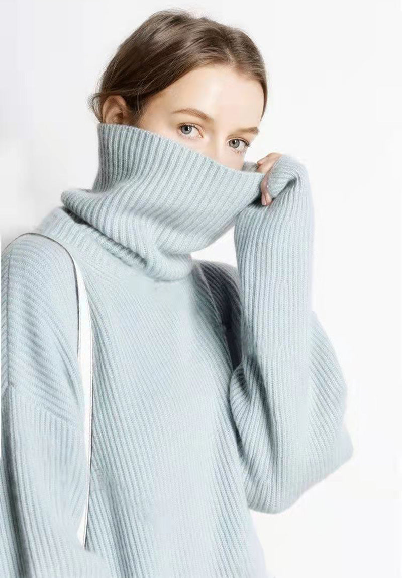 Women's Relaxed Fit Turtleneck Sweater — View 5
