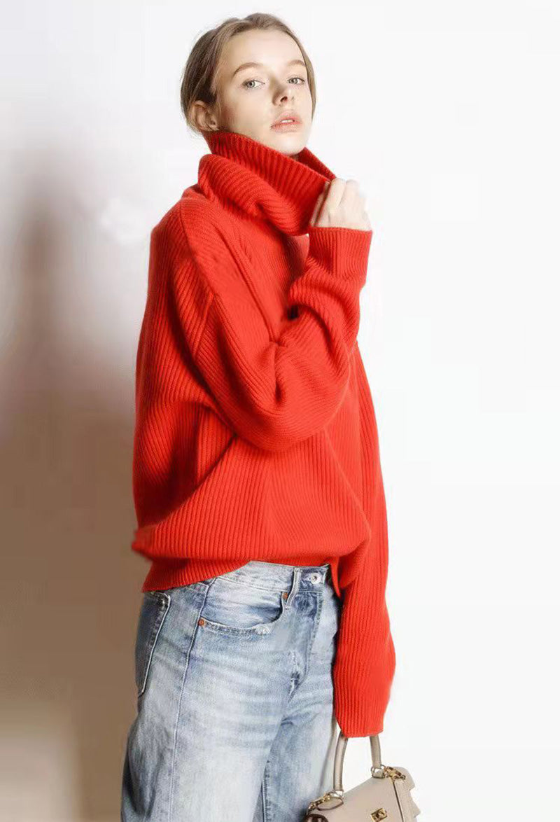 Women's Relaxed Fit Turtleneck Sweater — View 13