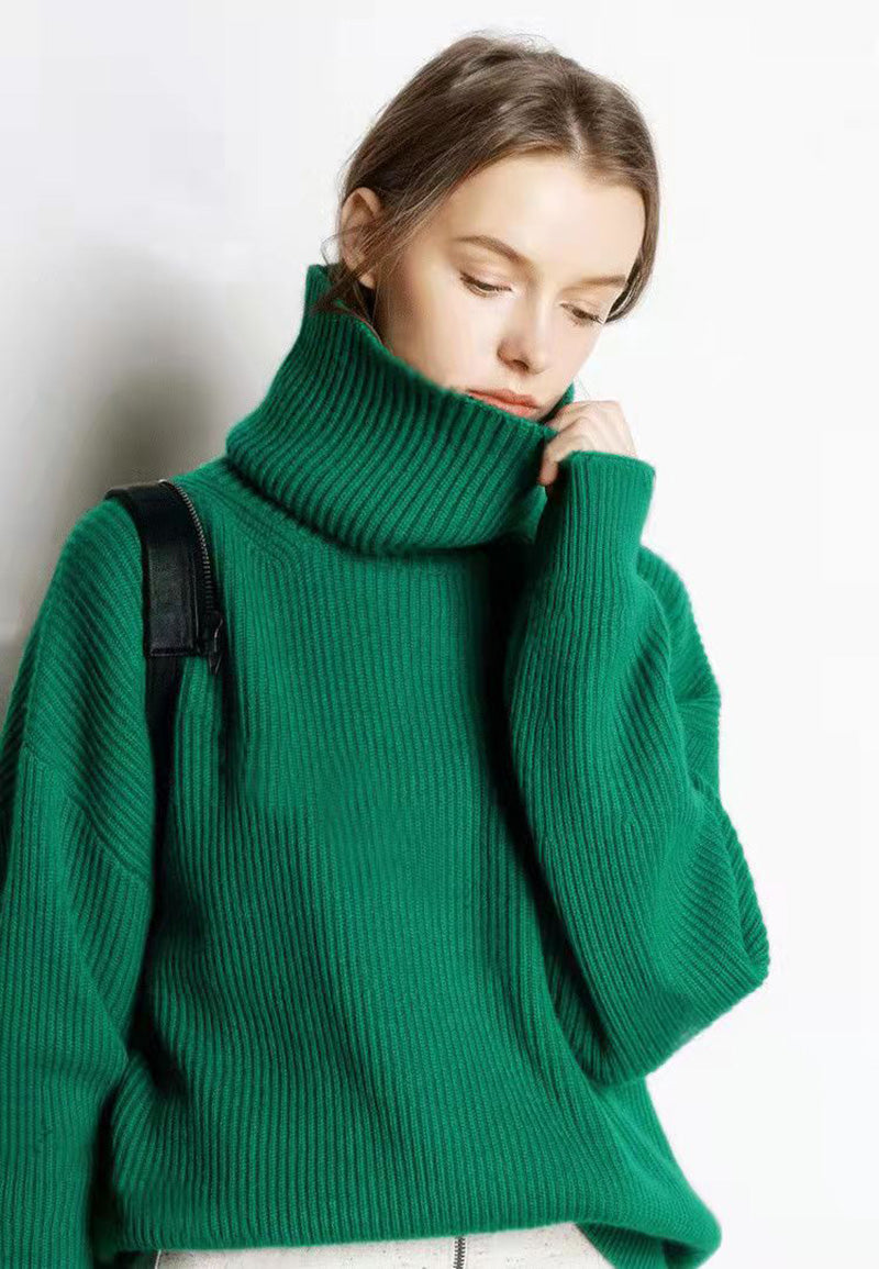 Women's Relaxed Fit Turtleneck Sweater — View 4