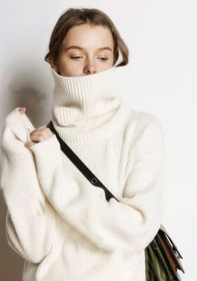 Women's Relaxed Fit Turtleneck Sweater — View 3