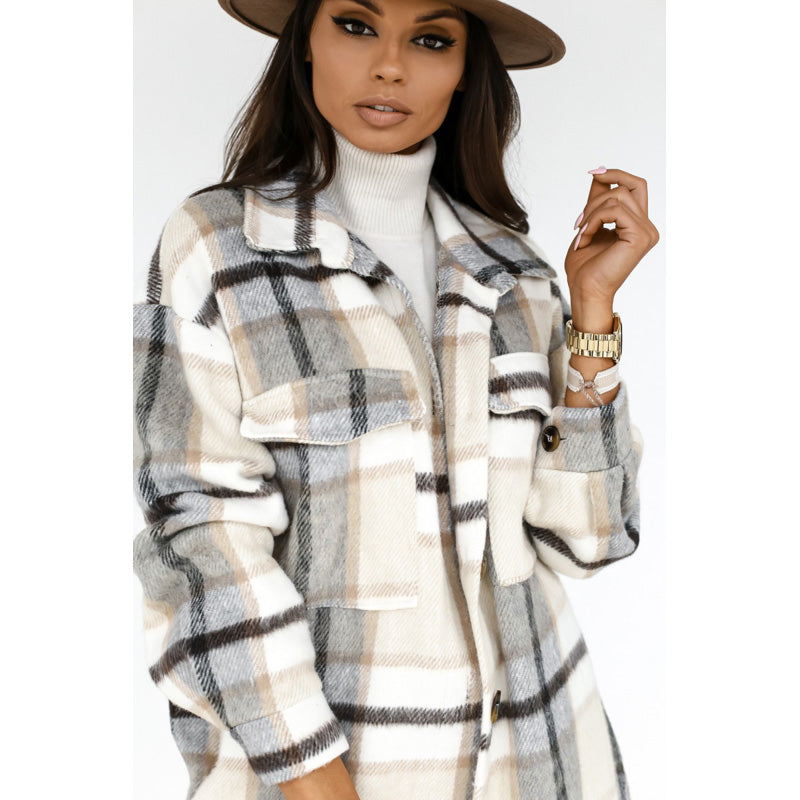 Women's Long Sleeve Coat — View 1