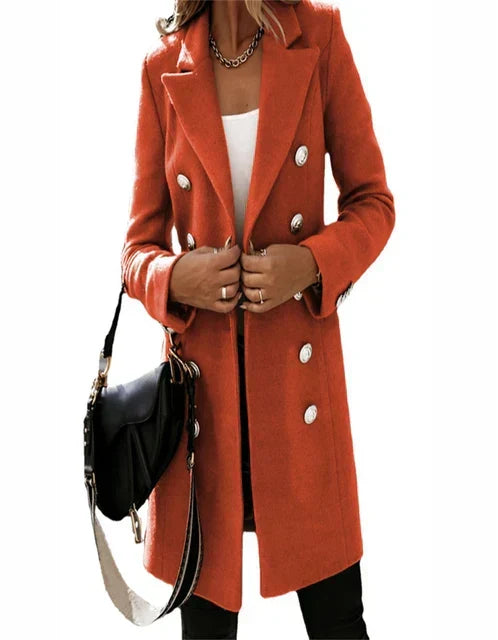Women's Double Breasted Coat — View 10