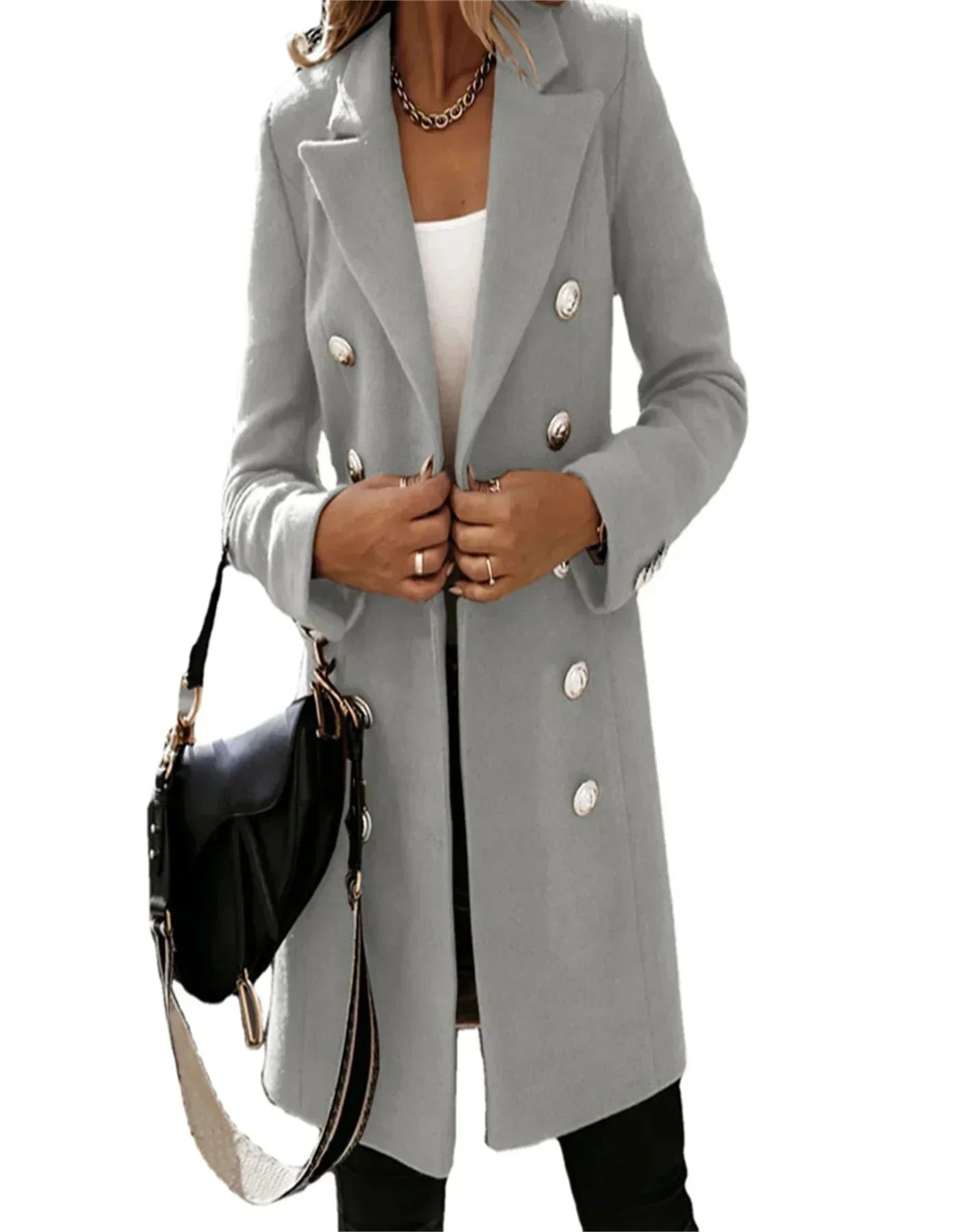 Women's Double Breasted Coat — View 4