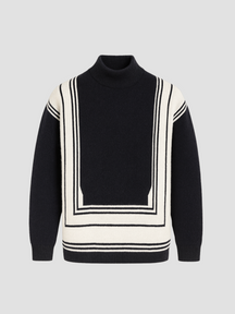 Women's Geometric Turtleneck Sweater — View 4