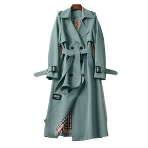 Women's Classic Belted Trench Coat | Amira in Khaki - Juana Fashion