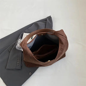 Women's Suede Look Slouchy Tote Bag by Juana Fashion