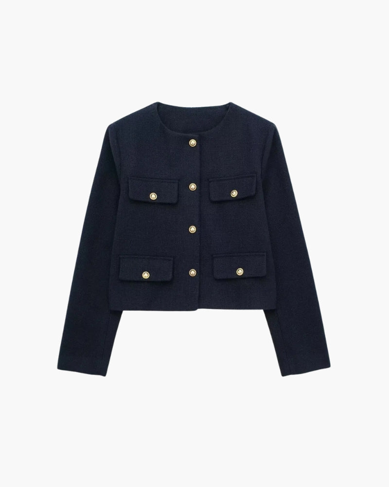 Women's Cropped Blazer | Savile in Brown - Juana Fashion