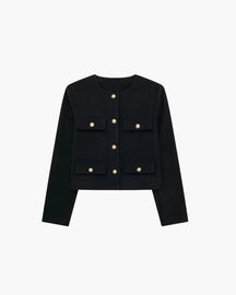 Women's Cropped Blazer | Savile in Navy - Juana Fashion
